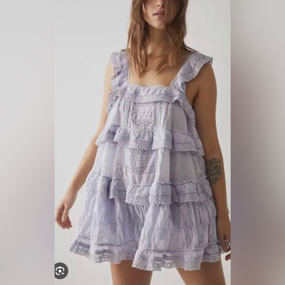 Free People Tiered and True Romper Twinkling Perry M